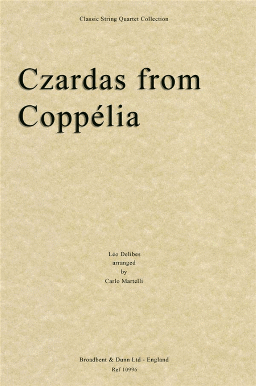 Czardas from Coppélia String Quartet scores gallery preview page 1