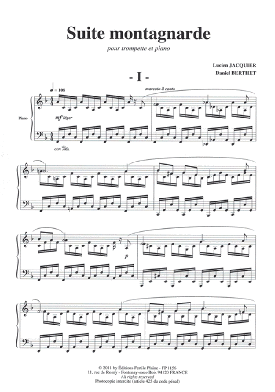 Suite Montagnarde Trumpet Solo scores gallery preview page 1