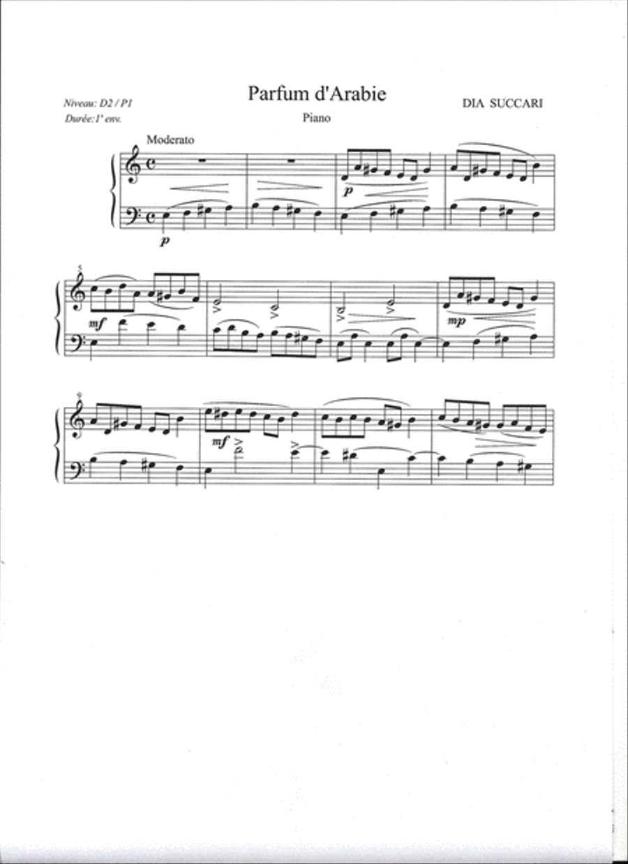 Parfum D'arabie Piano Solo scores gallery preview page 1