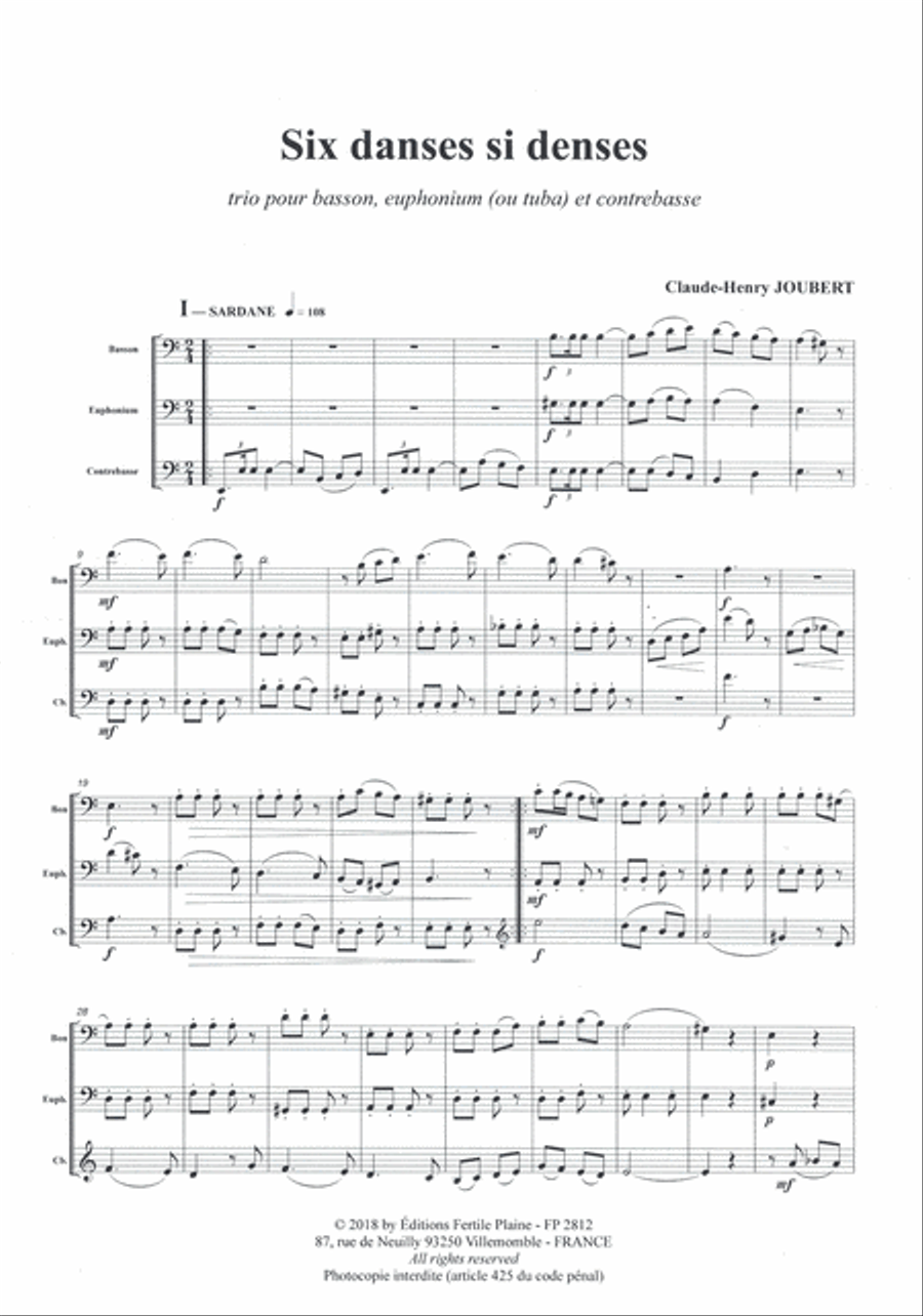 6 Danses, Si Denses Bassoon scores gallery preview page 1