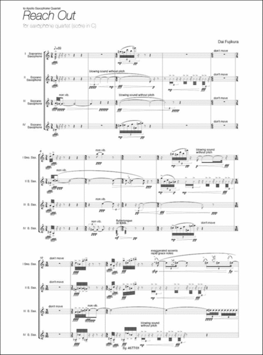 Reach Out Saxophone Quartet scores gallery preview page 2