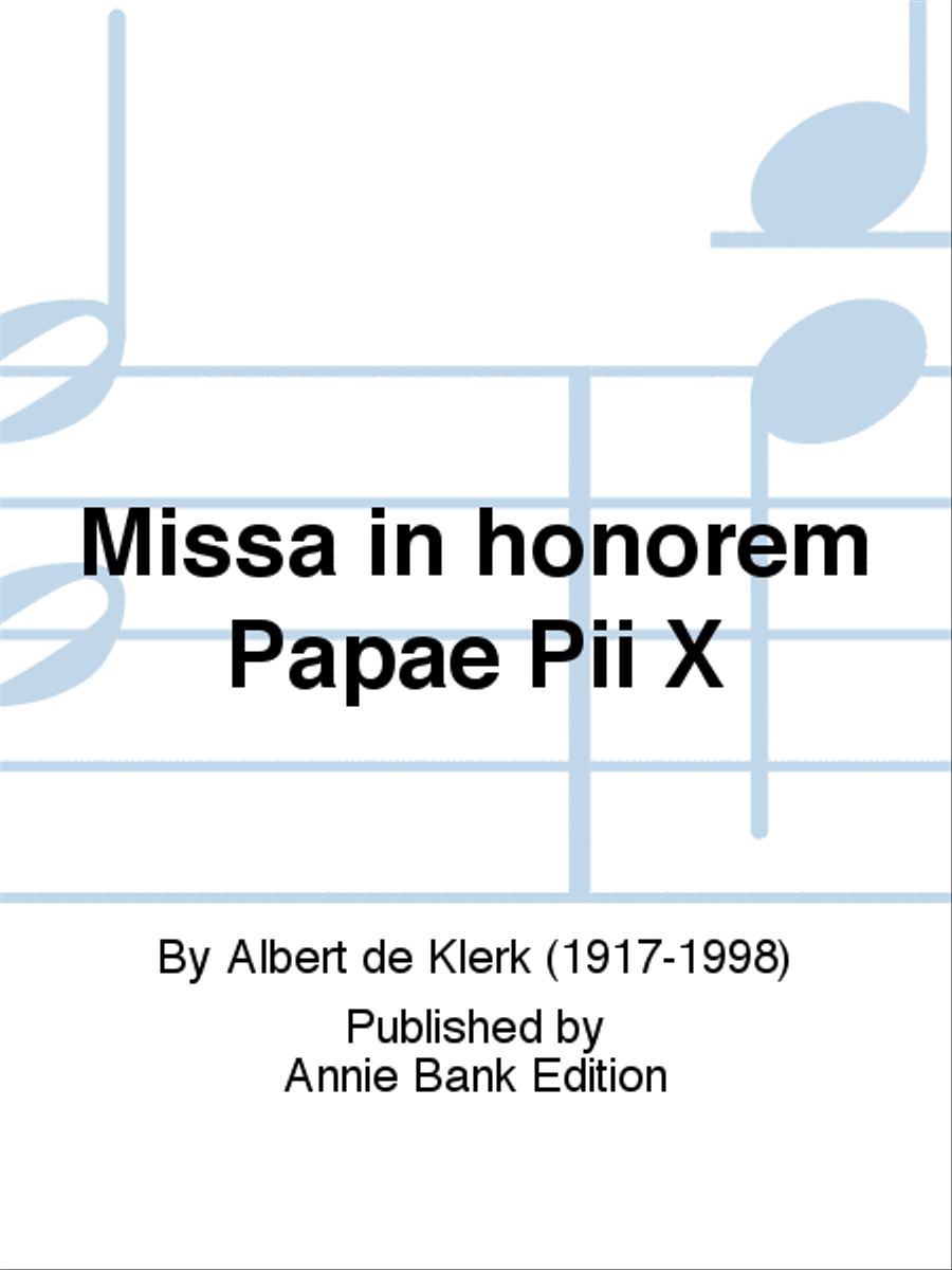 Missa in honorem Papae Pii X 4-Part scores gallery preview page 1
