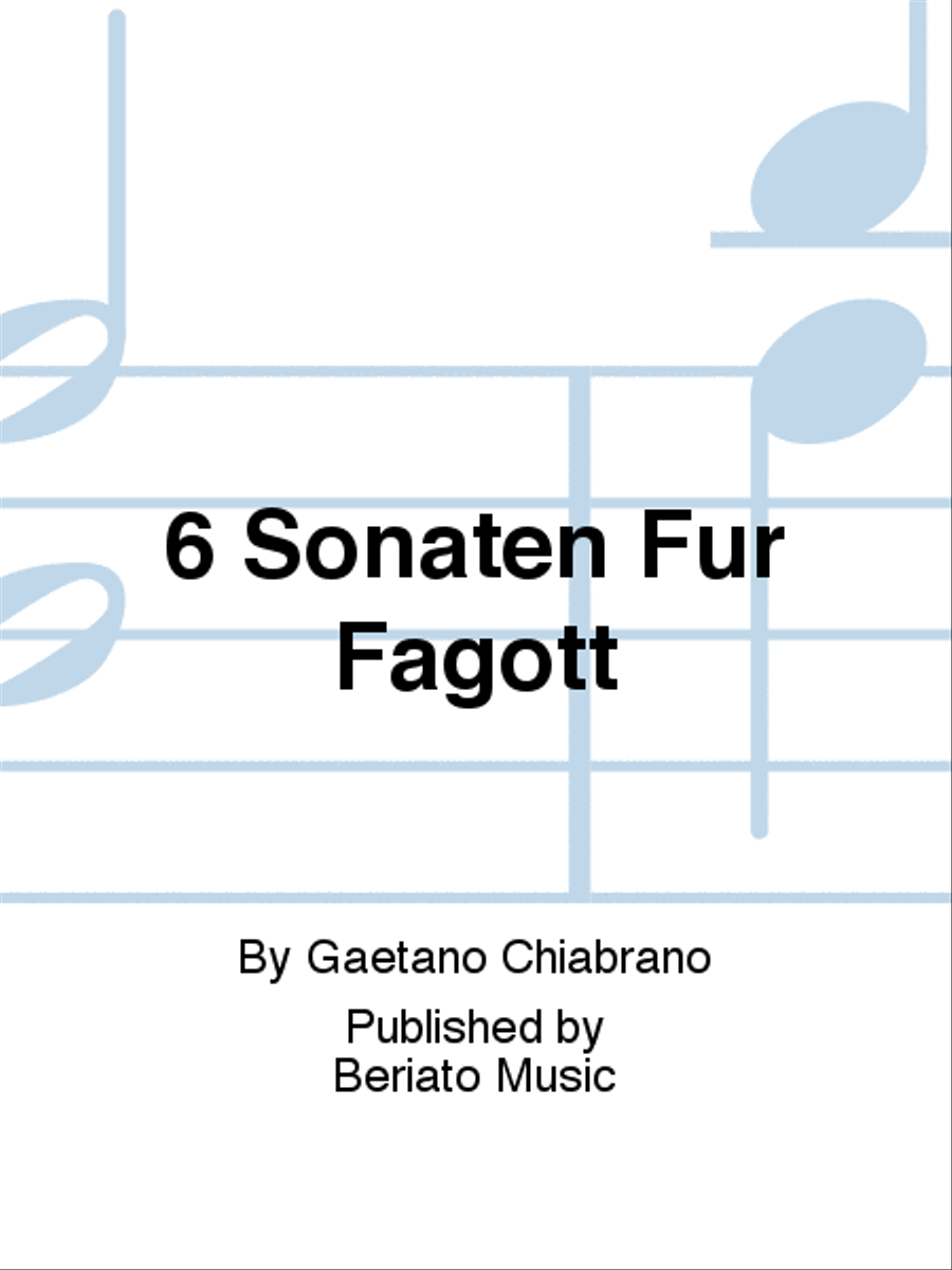 6 Sonaten Für Fagott Bassoon Solo scores gallery preview page 1
