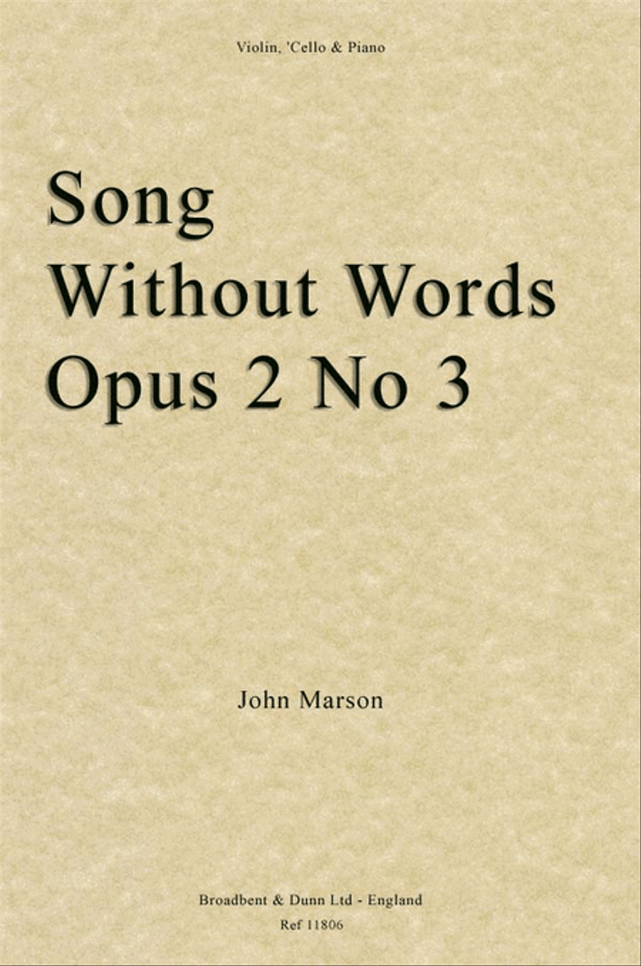 Song without Words, Opus 2 No. 3 Piano Trio scores gallery preview page 1