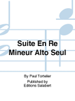 Suite En Re Mineur Alto Seul