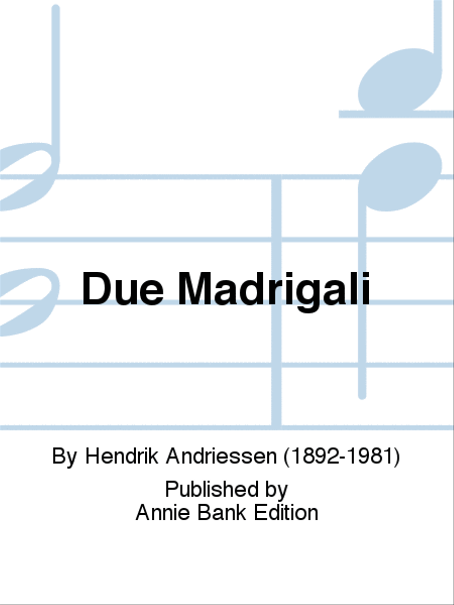 Due Madrigali 4-Part scores gallery preview page 1