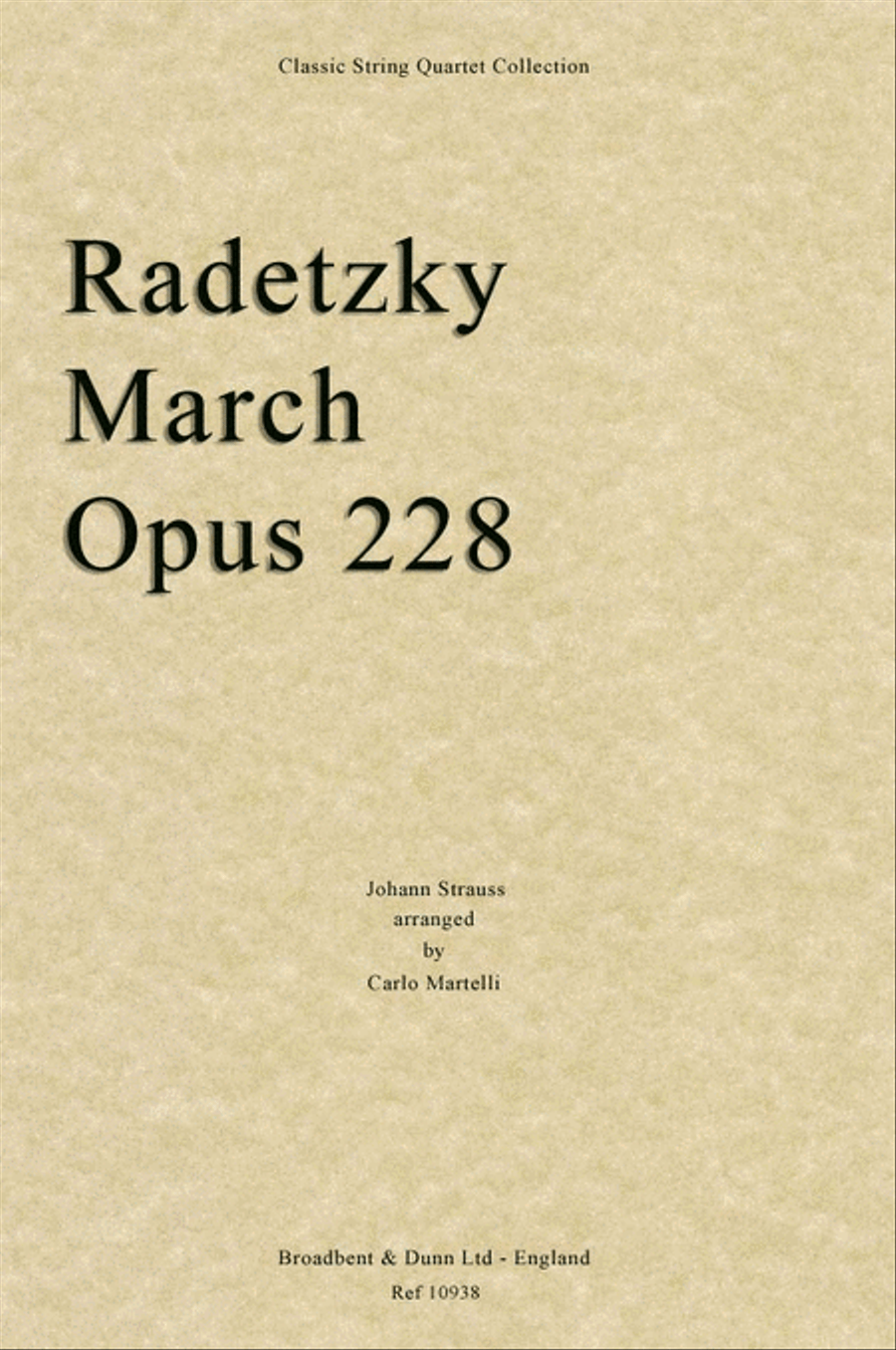 Radetzky March, Opus 228 String Quartet scores gallery preview page 1
