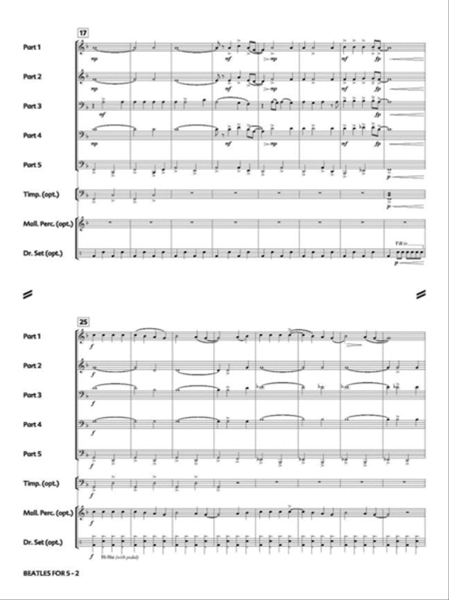 Beatles for 5 Percussion scores gallery preview page 4