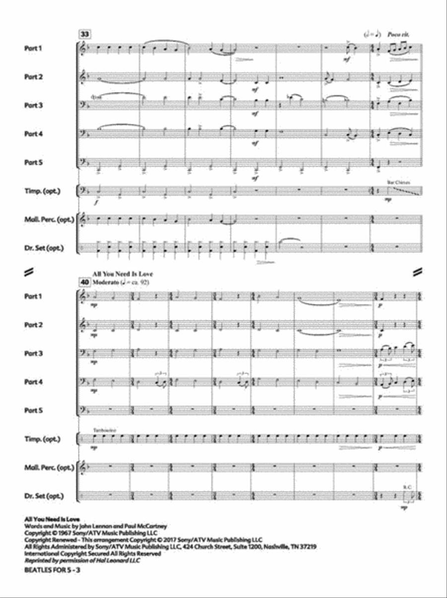 Beatles for 5 Percussion scores gallery preview page 5