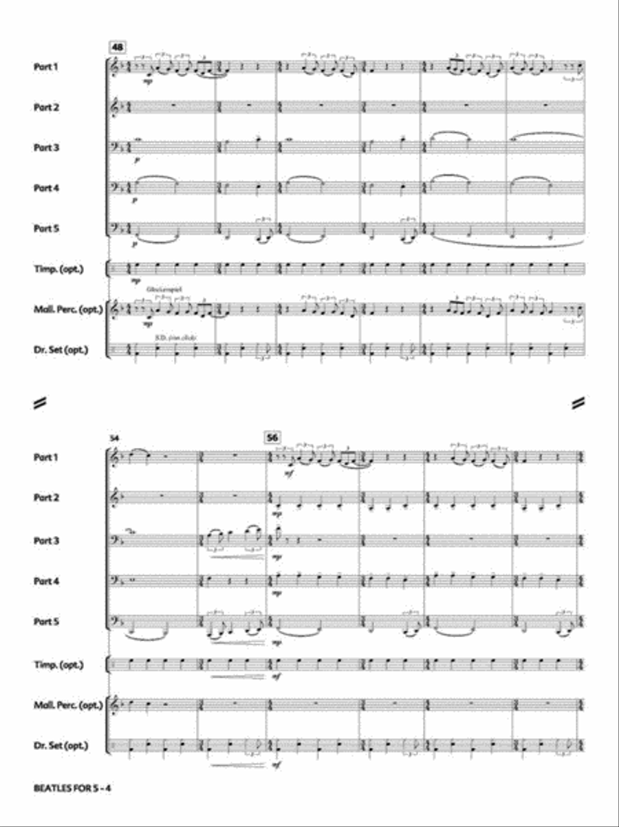 Beatles for 5 Percussion scores gallery preview page 6