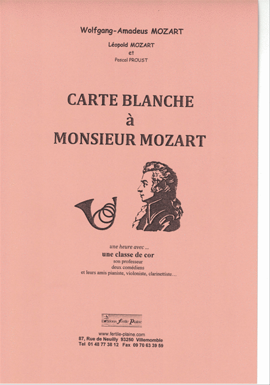 Carte Blanche À Mr Mozart Horn scores gallery preview page 1