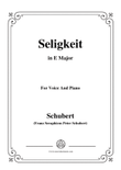 Schubert-Seligkeit in E Major,for voice and piano