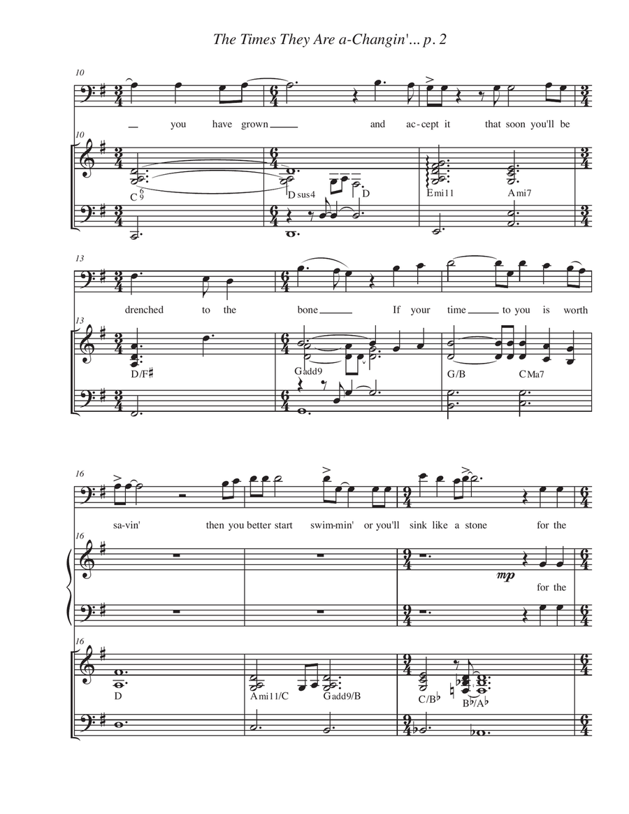 The Times They Are A-changin' Divisi scores gallery preview page 3