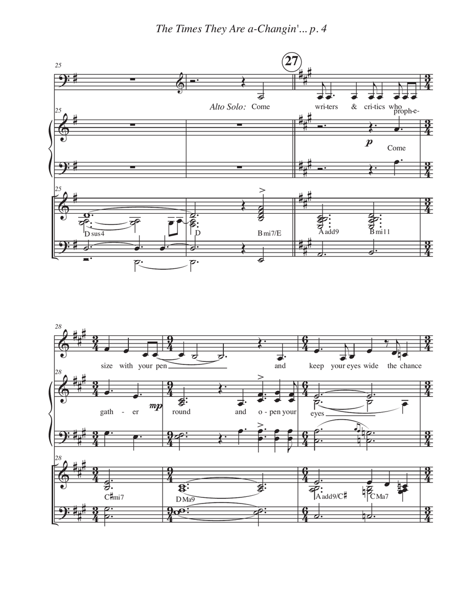 The Times They Are A-changin' Divisi scores gallery preview page 5