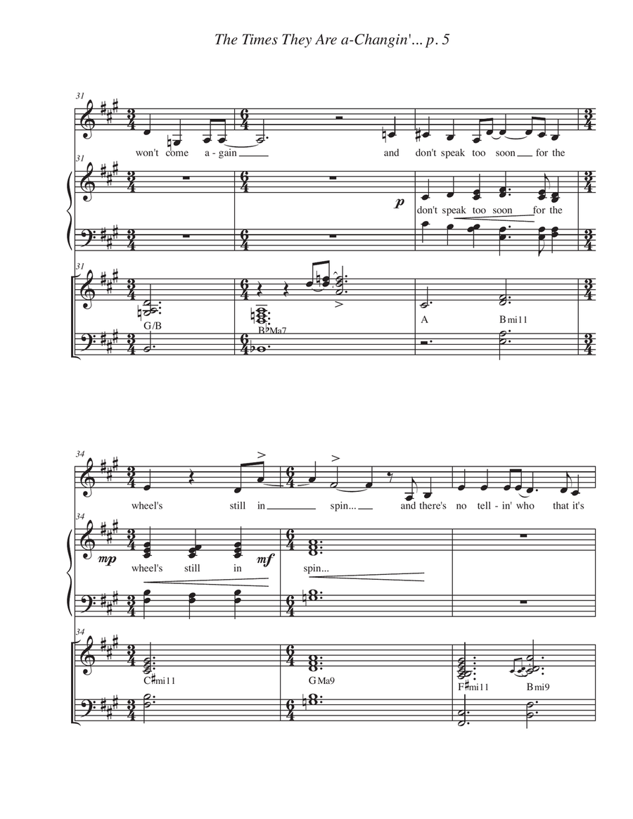 The Times They Are A-changin' Divisi scores gallery preview page 6