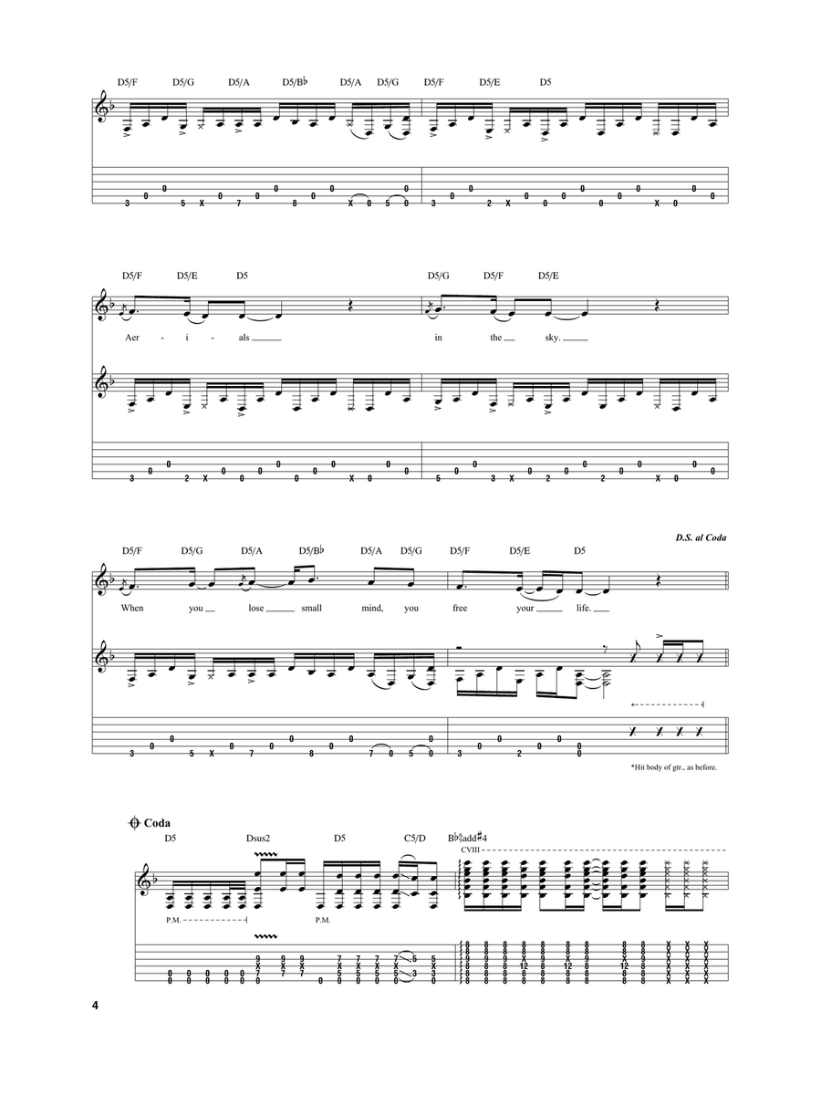 Aerials Aerials Acoustic Guitar scores gallery preview page 4
