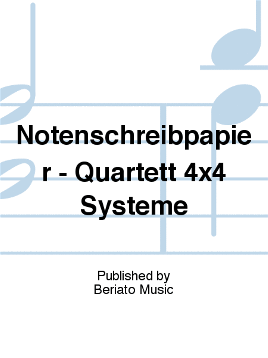Notenschreibpapier - Quartett 4x4 Systeme Collection / Songbook scores gallery preview page 1