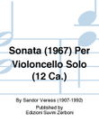 Sonata (1967) Per Violoncello Solo (12 Ca.)