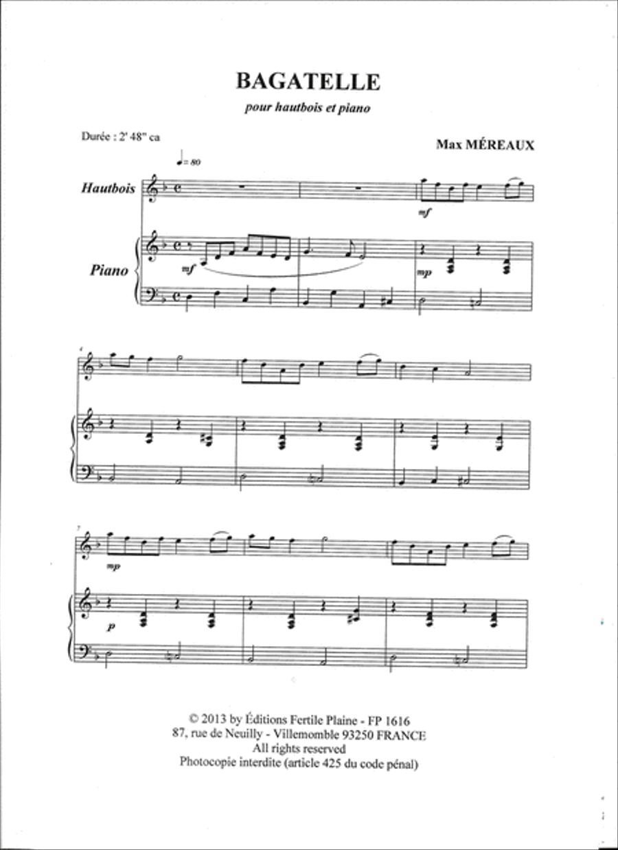 Bagatelle Piano Accompaniment scores gallery preview page 1
