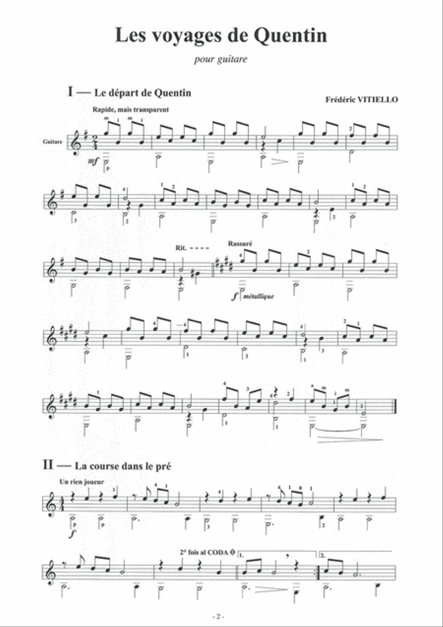 Le Voyage De Quentin Guitar scores gallery preview page 1