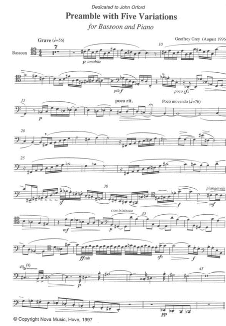 Preamble Bassoon Solo scores gallery preview page 2