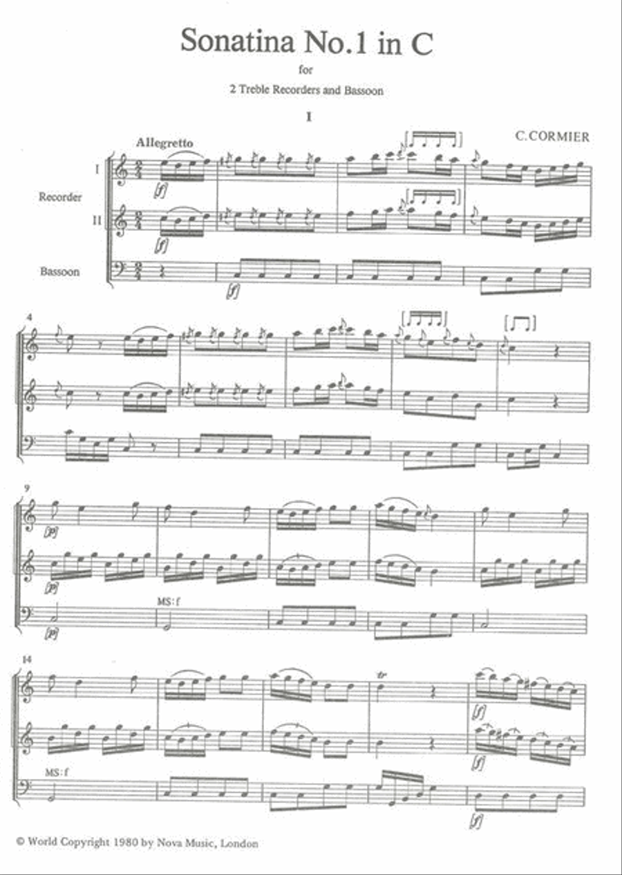 Sonatina No 1 In C Bassoon scores gallery preview page 2