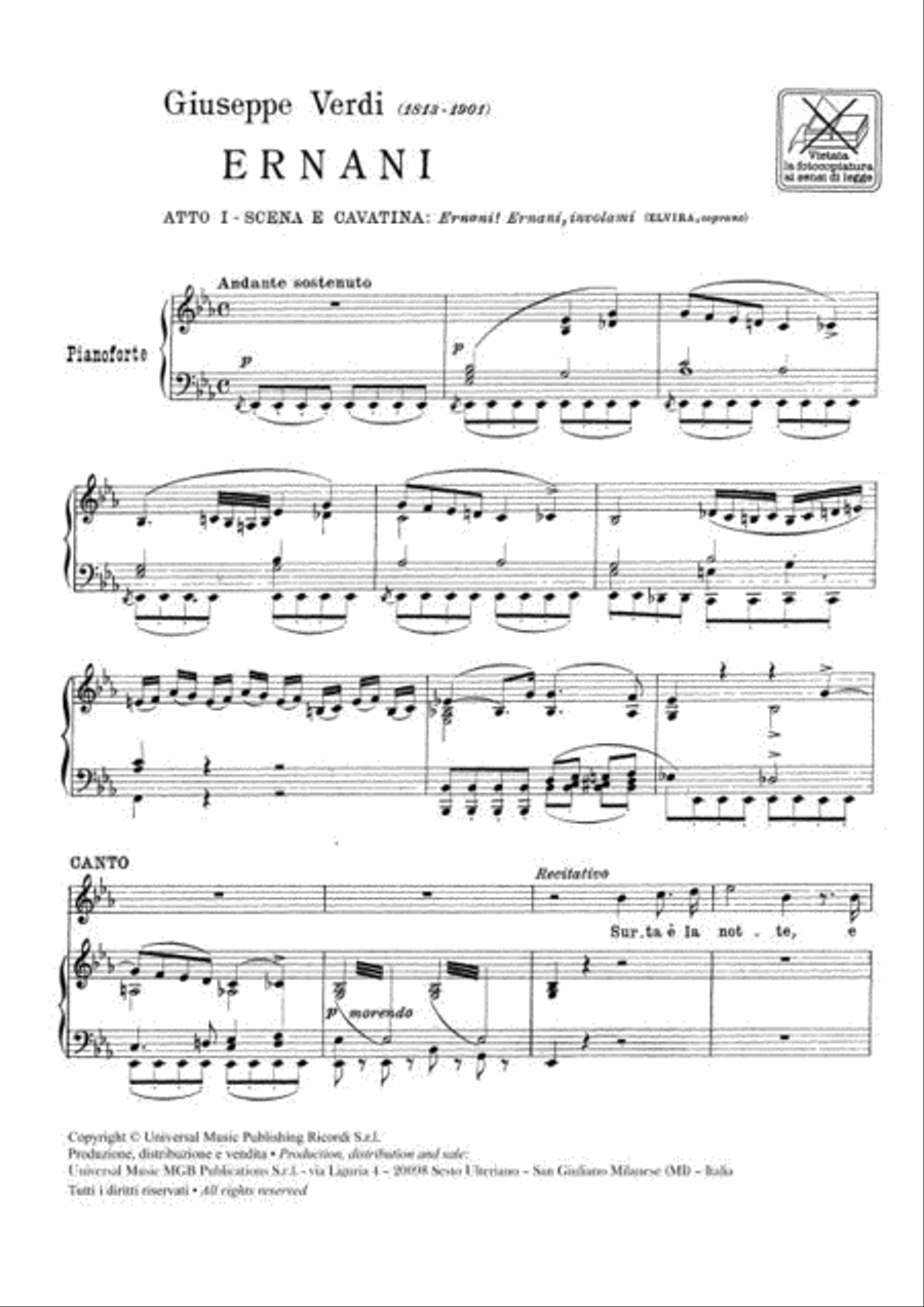 Ernani: Ernani! Ernani Involami by Giuseppe Verdi Voice Solo - Sheet Music page 2