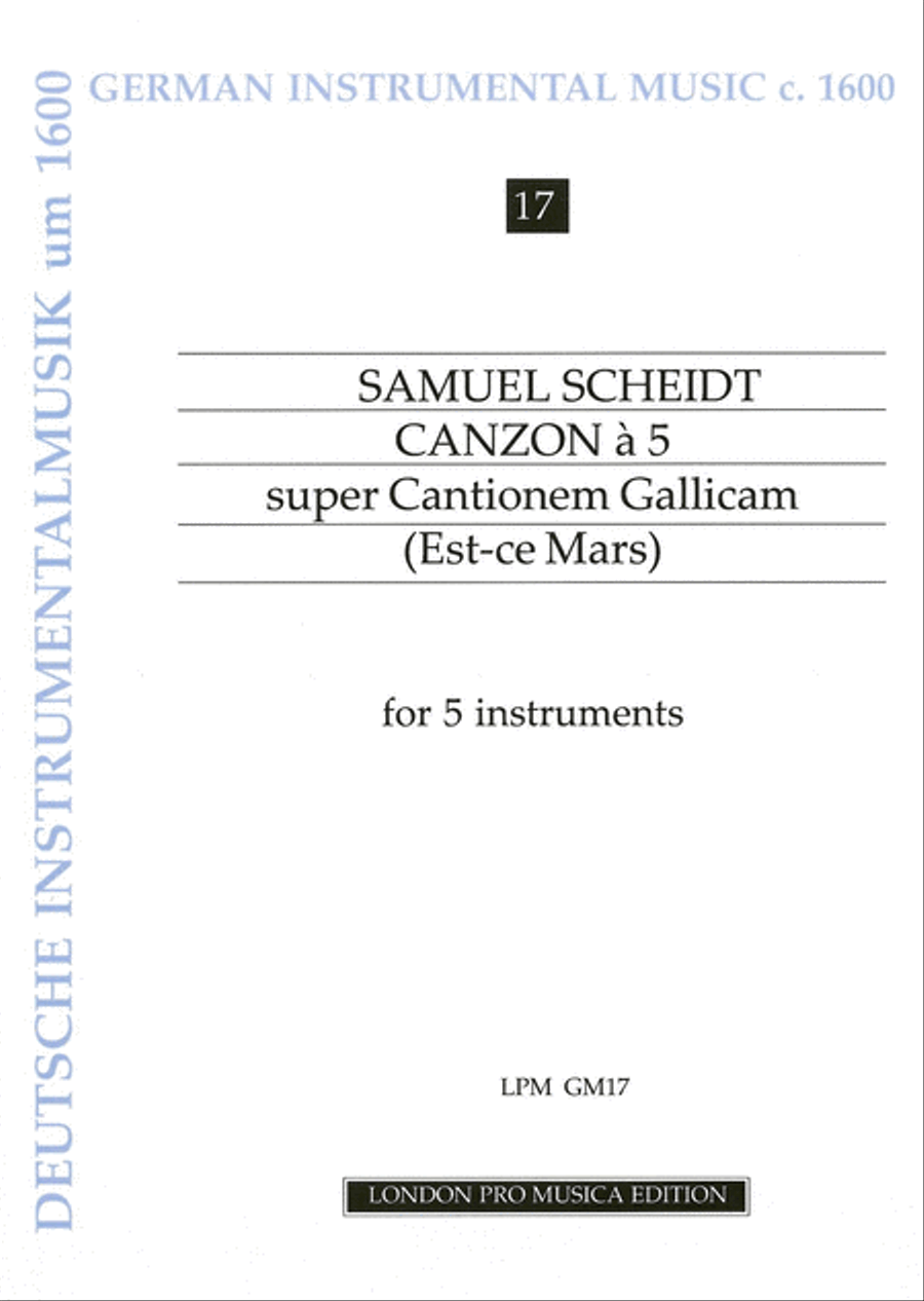 Canzon a 5, super Cantionem Gallicam School and Community scores gallery preview page 1