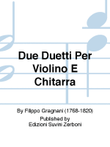 Due Duetti Per Violino E Chitarra