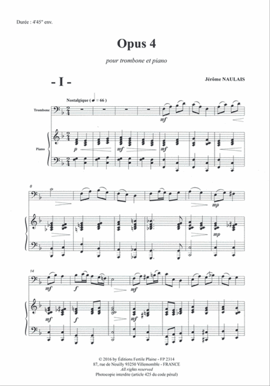 Opus 4 Piano Accompaniment scores gallery preview page 1