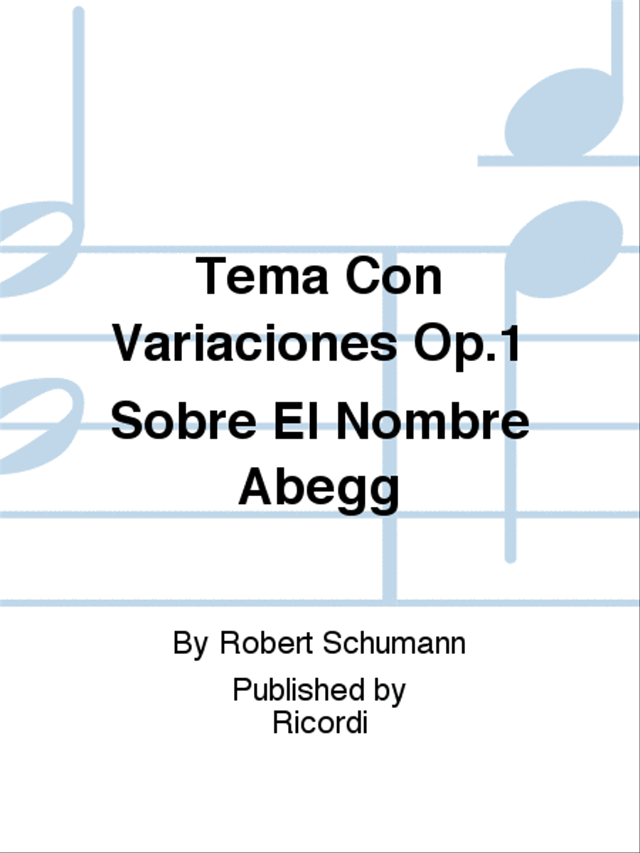 Tema Con Variaciones Op.1 Sobre El Nombre Abegg School and Community scores gallery preview page 1