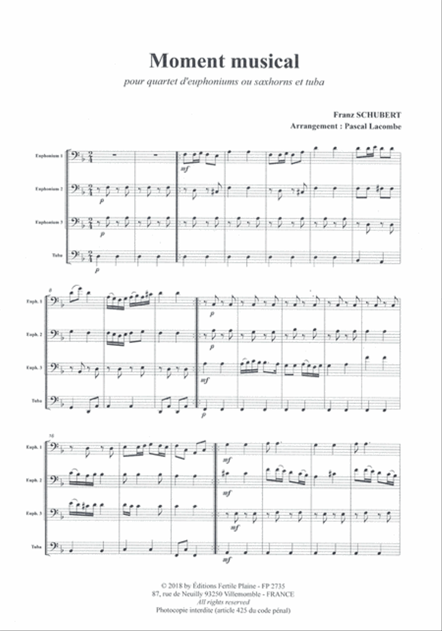 Moment Musical Brass Ensemble scores gallery preview page 1