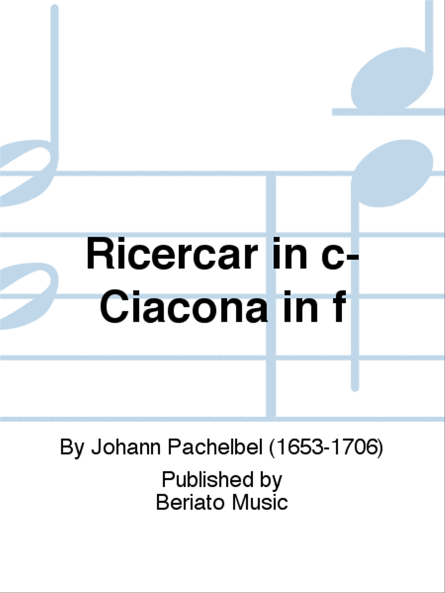 Ricercar in c- Ciacona in f Organ scores gallery preview page 1
