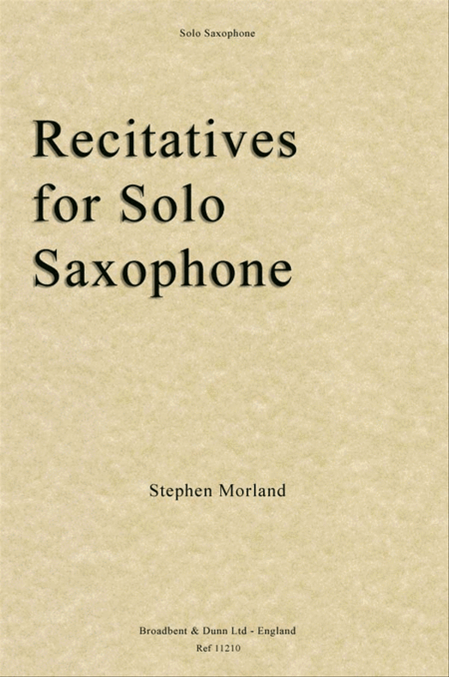 Recitatives for Solo Saxophone Saxophone Solo scores gallery preview page 1