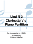 Lied N 3 Clarinette Vlc-Piano Partition