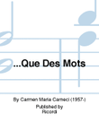 ...Que Des Mots