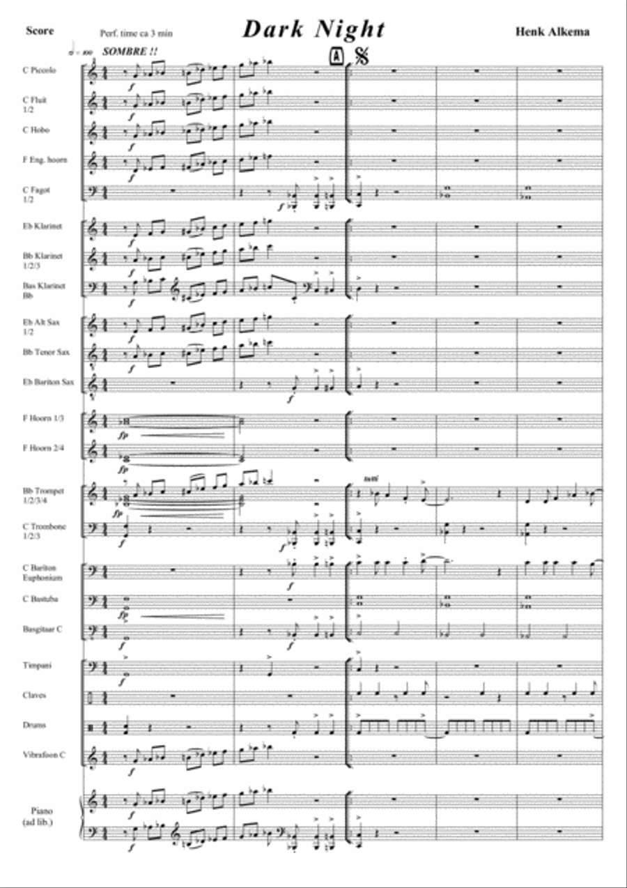 Dark Night Dark Night Concert Band scores gallery preview page 2