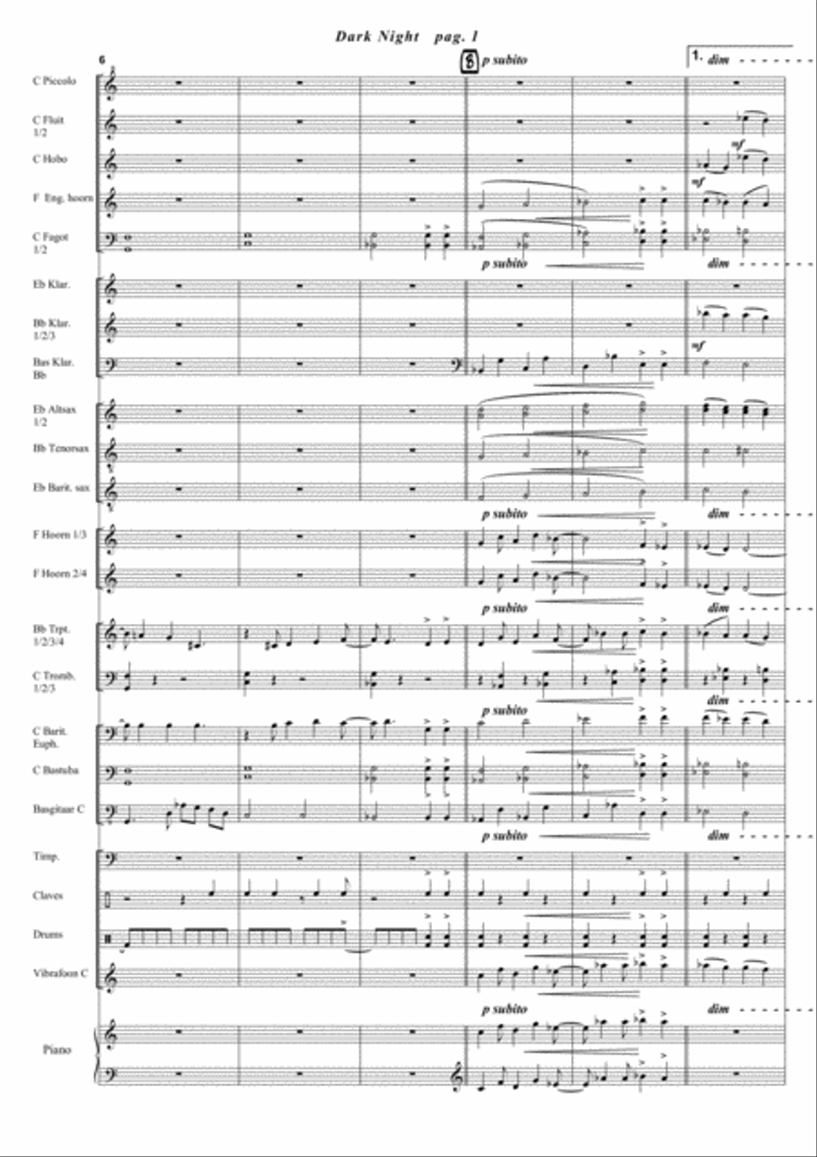 Dark Night Dark Night Concert Band scores gallery preview page 3