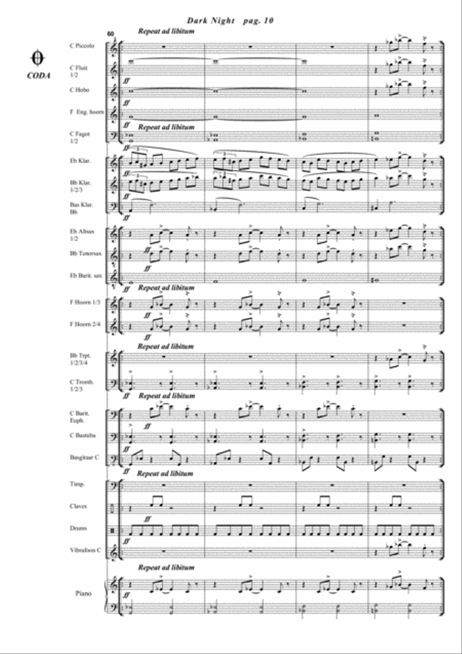 Dark Night Dark Night Concert Band scores gallery preview page 12