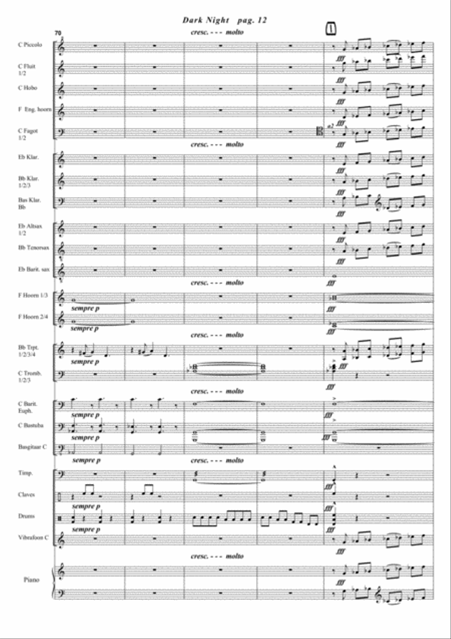 Dark Night Dark Night Concert Band scores gallery preview page 14