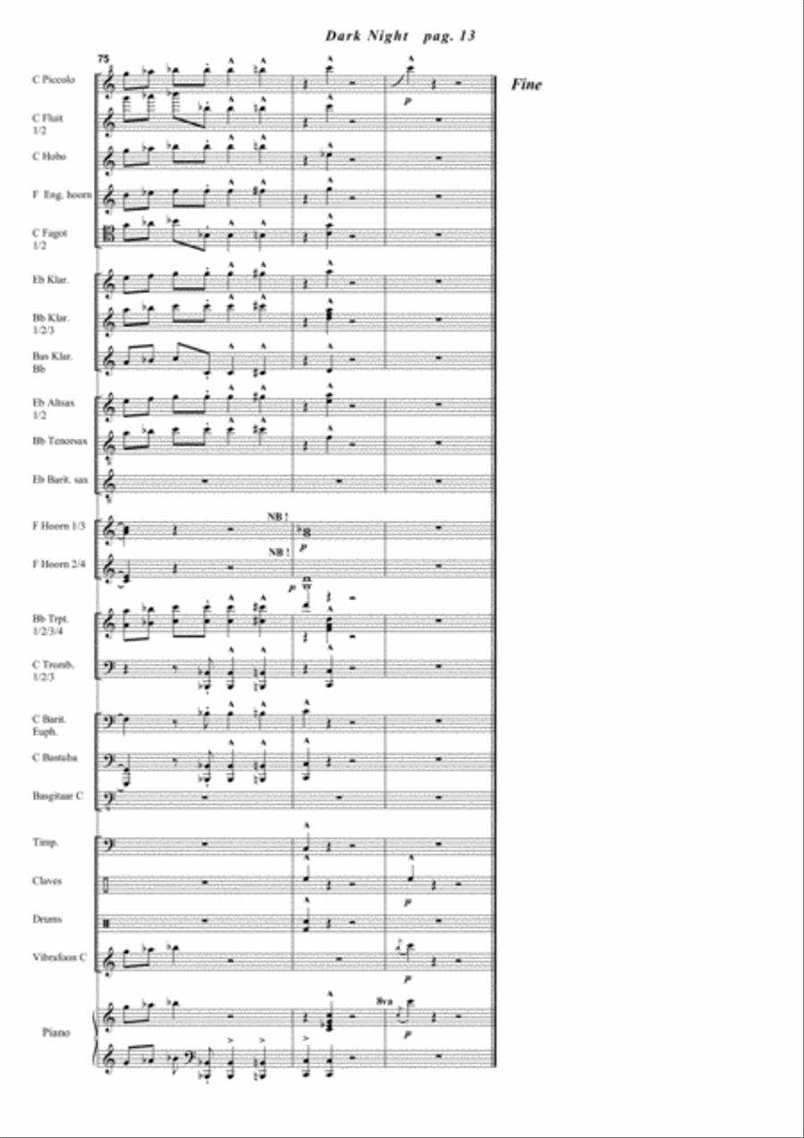 Dark Night Dark Night Concert Band scores gallery preview page 15