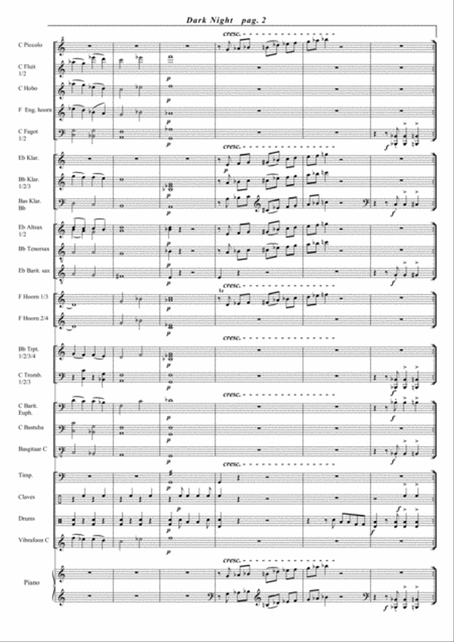 Dark Night Dark Night Concert Band scores gallery preview page 4