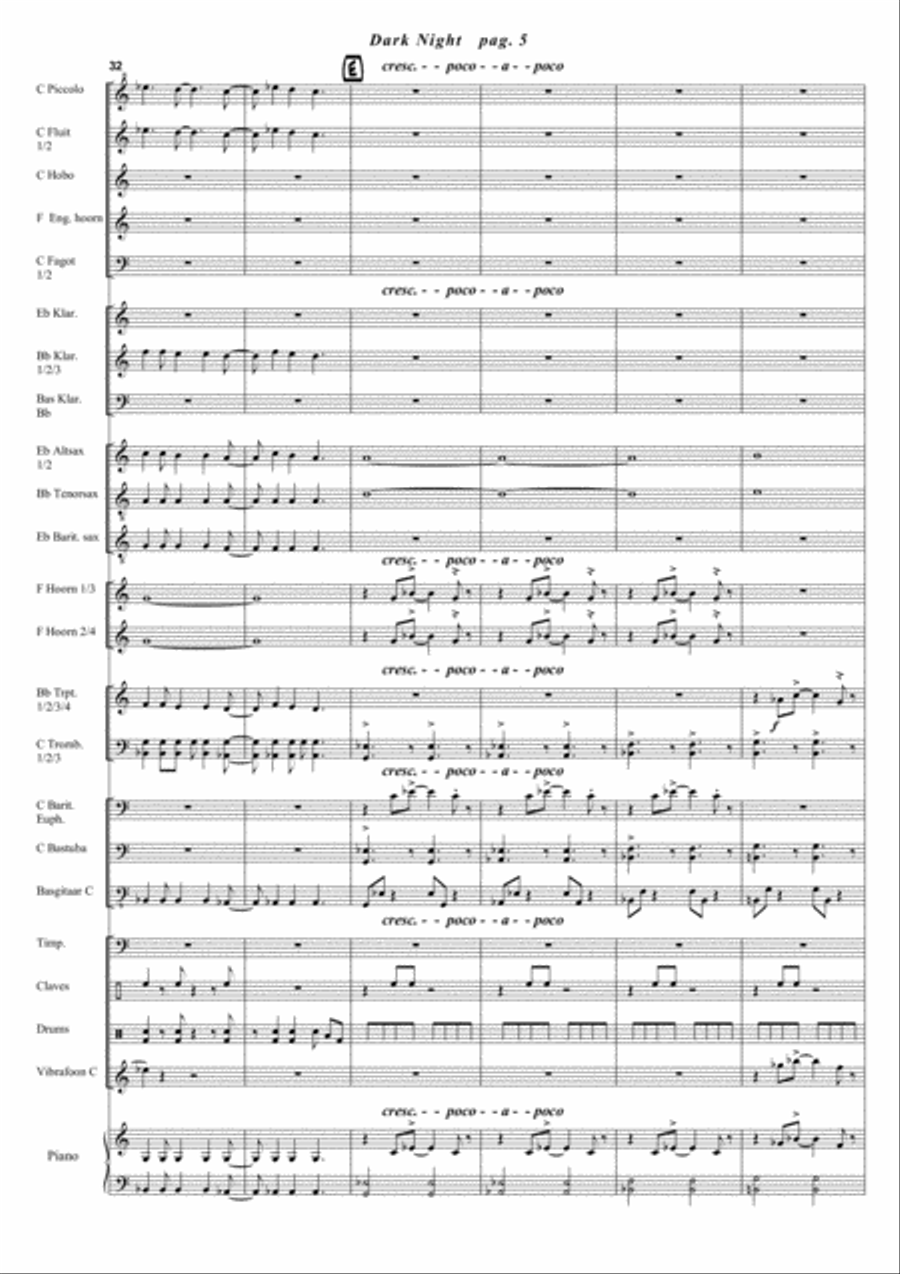 Dark Night Dark Night Concert Band scores gallery preview page 7
