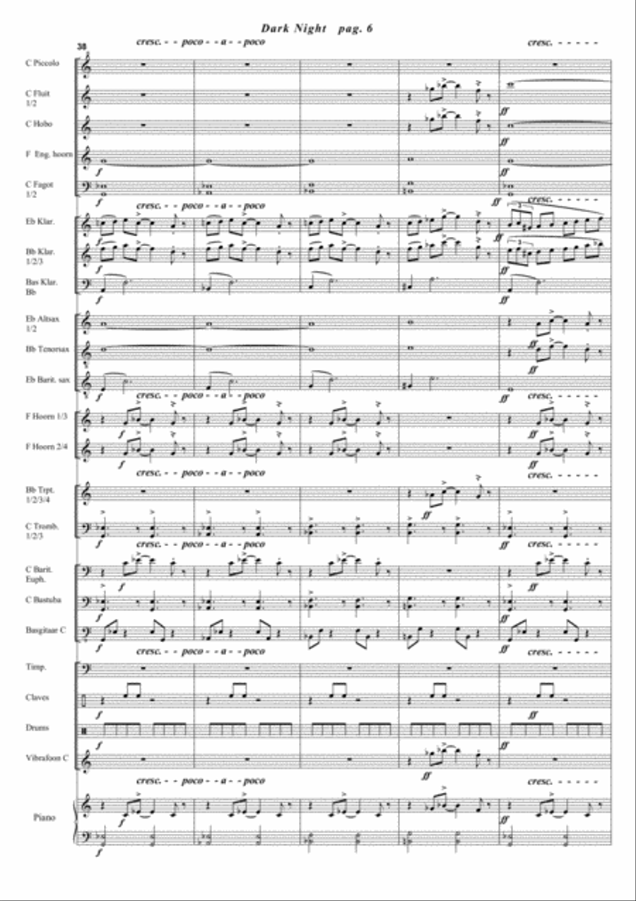 Dark Night Dark Night Concert Band scores gallery preview page 8