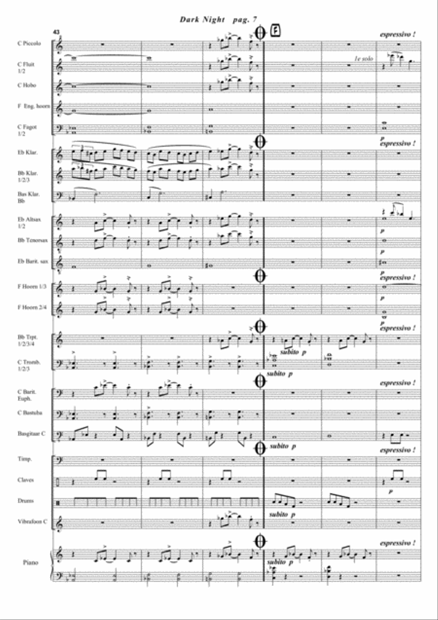 Dark Night Dark Night Concert Band scores gallery preview page 9
