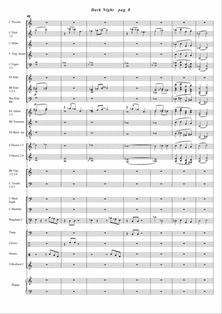 Dark Night Dark Night Concert Band scores gallery preview page 10