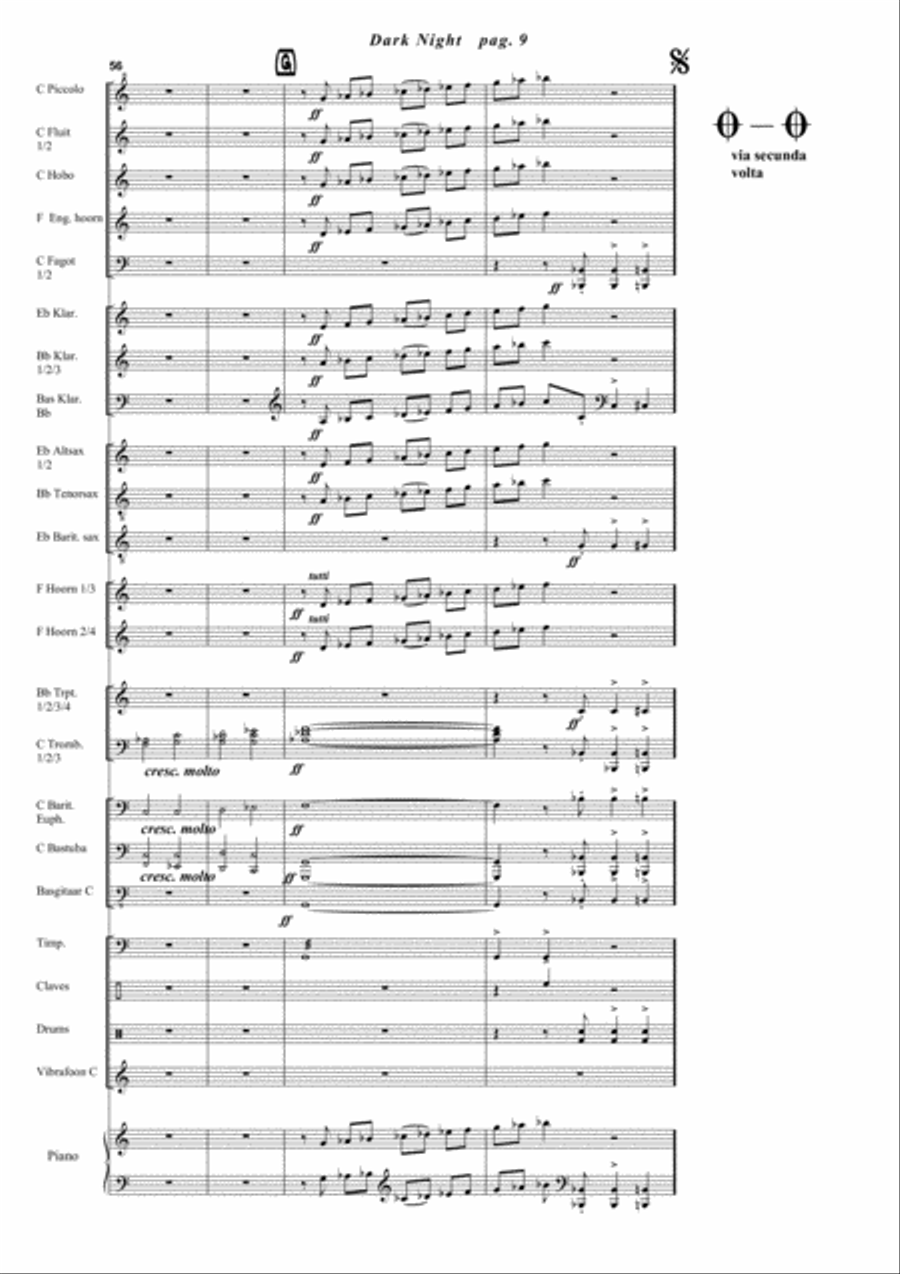 Dark Night Dark Night Concert Band scores gallery preview page 11