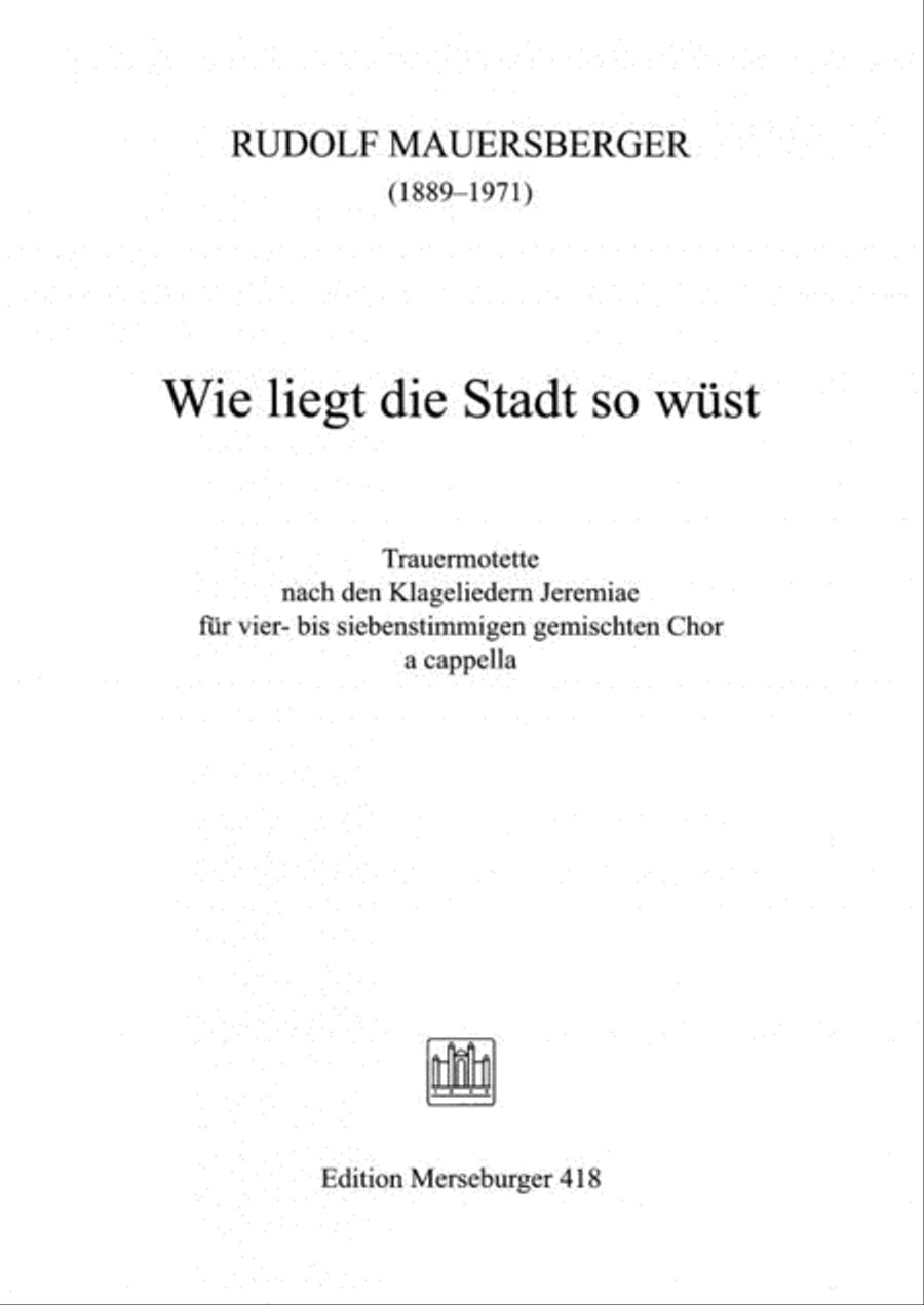 Wie Liegt die Stadt So Wust Choir scores gallery preview page 1