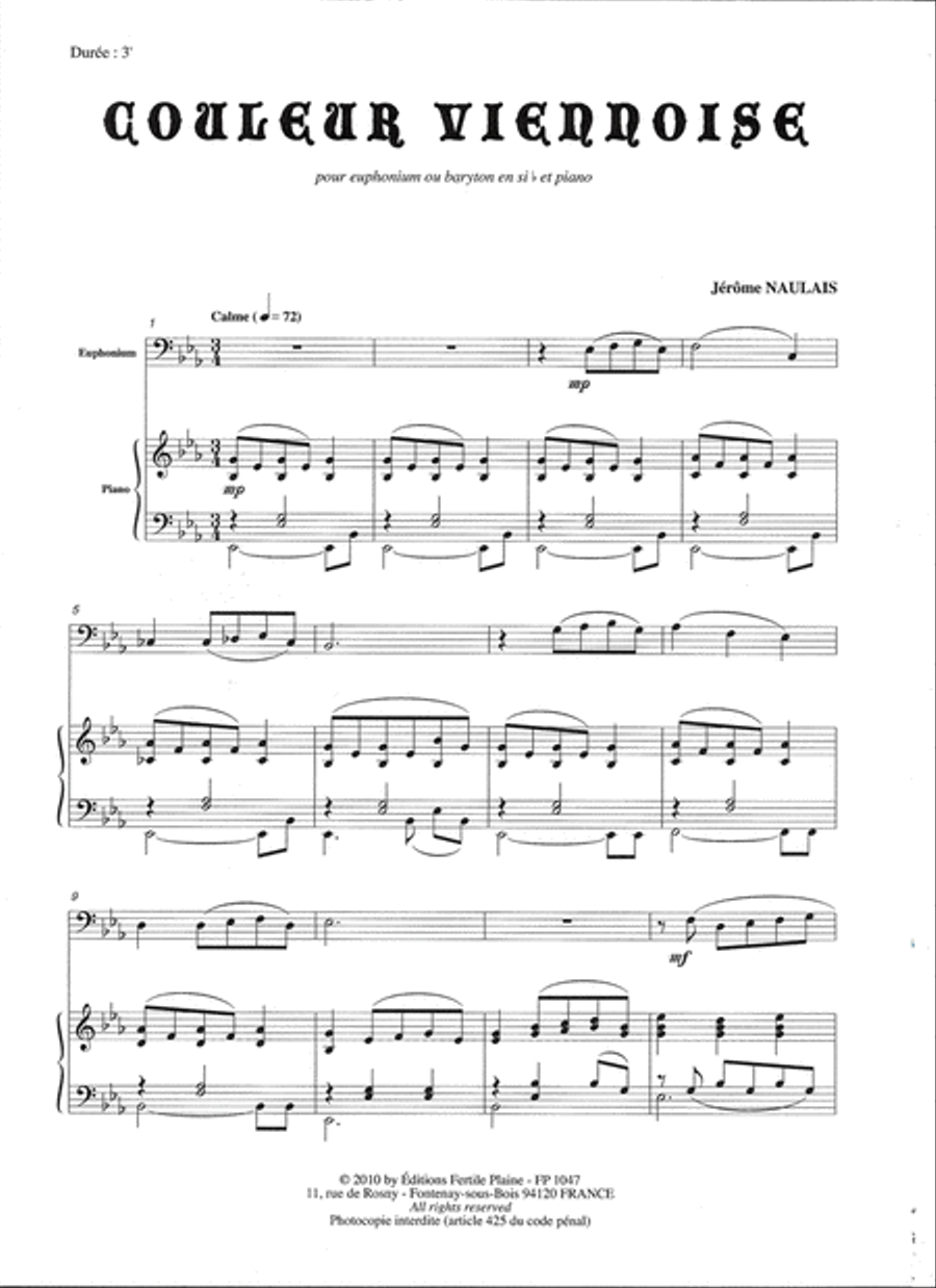 Couleur Viennoise Euphonium scores gallery preview page 1