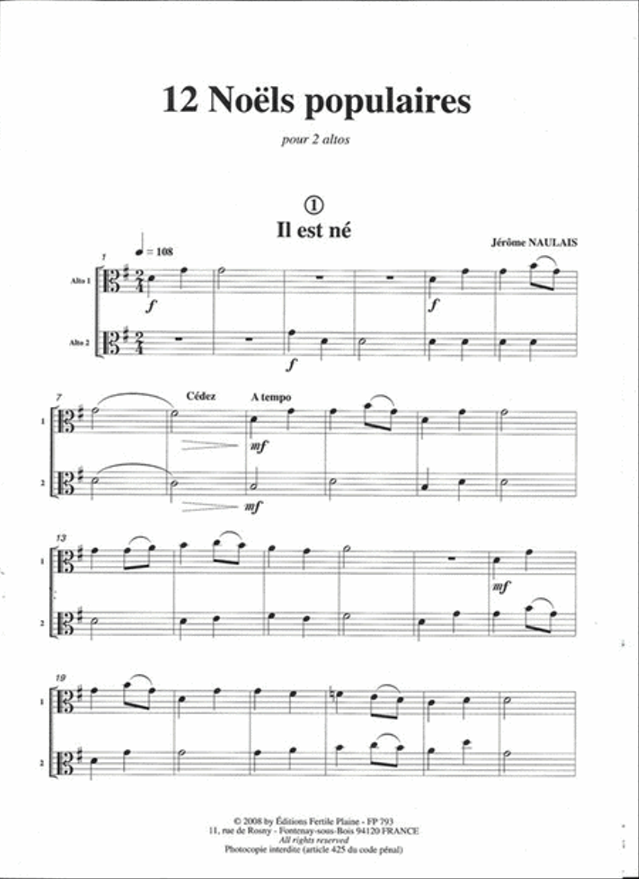 12 Petits Noels Populaires Viola scores gallery preview page 2